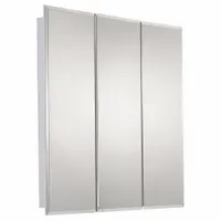 KETCHAM Medicine Cabinet: Square, Glass, 24 in Overall Ht, 24 in Overall Wd, 4 3/4 in Overall Dp (MPN SM-2424BV)