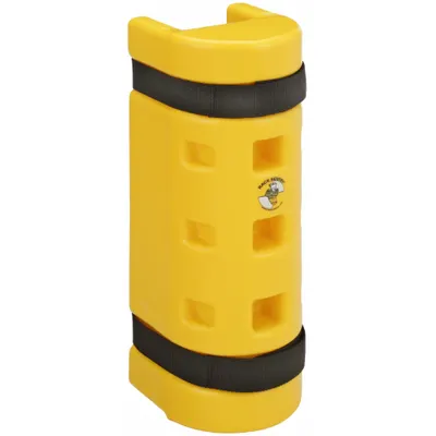 RACK SENTRY Pallet Rack Guard: Strap-On, On Upright, 4 in x 6 1/4 in x 18 in, Thermoplastic - Strap-On Plastic Pallet Rack Post Protectors