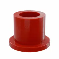 BUNTING BEARINGS Flanged Sleeve Bearing: PTFE, 1/4 in Bore, 3/8 in OD, 3/8 in Overall Lg, Red, 5 PK (MPN BJ4F040603)