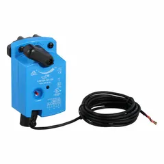 Electric ball valve actuator for use with VG1000 series ball valves. Operates on 24V AC power with normally open valve action, suitable for fail-open applications in HVAC and industrial flow control systems.