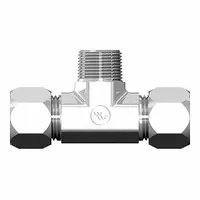 WEATHERHEAD Compression Tee Fitting: 3/8 in OD x 3/8 in OD x 1/4 in Pipe Size (MPN 7605X06X06X04)