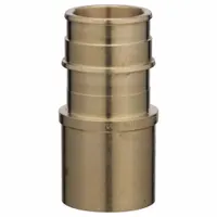 This ZURN expansion brass barbed tube fitting has a 51/64 in inner diameter and 1 in pipe size, with a barbed x female threaded (FTG) connection type. It is used to connect PEX tubing to threaded ports in plumbing systems for potable water, radiant heating, and hydronic applications