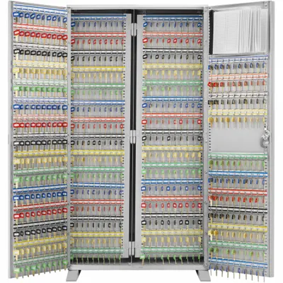 BARSKA Key Box: 1,170 Key Capacity, Single Key Lock, Steel, Gray, 51 in Ht, 28 3/4 in Wd - Key Cabinets with Key Lock