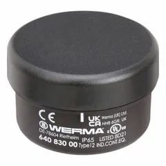 Screw-terminal connection accessory for KombiSIGN 71 modular tower lights. Black housing, IP65 rated, 1 11/16 in overall height. Designed for pole-mount installation in industrial signaling applications.