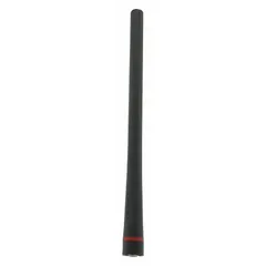 This ICOM whip antenna operates in the HF band from 148 MHz to 162 MHz. It has an overall length of 7 inches and a black finish. Compatible with ICOM F3400D, F7010, and F9011 radio series. Suitable for two-way radio communication in industrial and commercial settings.