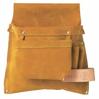 KLEIN TOOLS Tool Pouch: For 3 in Belt Wd - Max, 4 Pockets, Brown (MPN 42246)