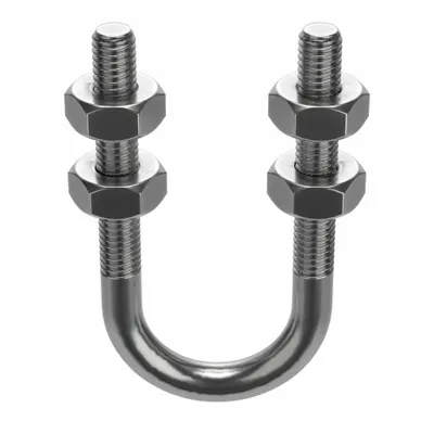 Standard U-Bolt: 1/2"-13 Thread Size, For Pipe Size 2 1/2 in, 5 7/32 in Inside Ht - Standard U-Bolts