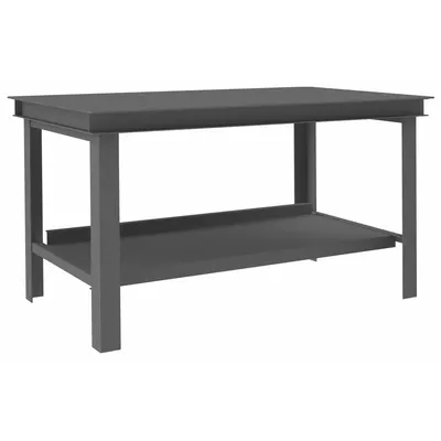 DURHAM MFG Workbench: Fixed Ht, Steel, 60 in x 36 in, 14,000 lb Overall Load Capacity - Workbenches with Lower Shelves