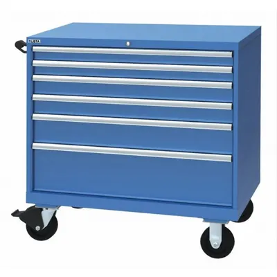 LISTA XSHS0750-0602FA-M/BB Mobile Modular Drawer Cabinet, 6 Drawers, Bright Blue - Lista Mobile Modular Drawer Cabinets