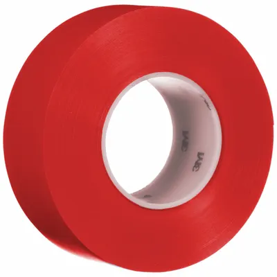 3M Floor Marking Tape: Liner-Less Tape, Solid, Red, 2 in x 108 ft, 33 mil Tape Thick - Extra-Durable Floor Marking Tape