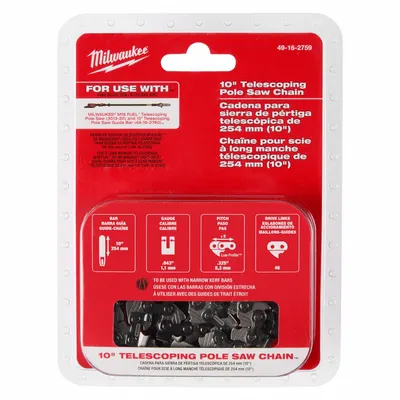 MILWAUKEE 49-16-2759 Pole Saw Chain, 0.325 in Pitch, 0.04 in Gauge, 46 Links - Chains