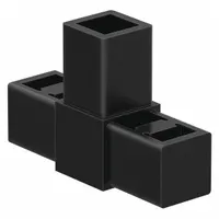 3-Way Tee Connector: 2 1/8 in x 3 1/4 in, Nylon, Unfinished, Black, 3-Way Tee (MPN 9230)