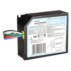 Electronic ballast for 70 W maximum metal halide lamps. Operates on 120/277V AC input voltage with pulse start method. Compatible with ANSI codes C139, C98, M1, M139, and M98. Used in commercial and industrial lighting applications such as warehouses, retail spaces, and outdoor area lighting.