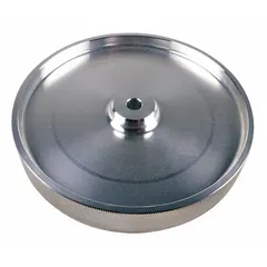 Aluminum measuring wheel with center screw mount and 10 mm mounting hole diameter. Designed for use with an encoder to provide linear measurement feedback in industrial automation, material handling, and machining applications requiring position or length tracking.
