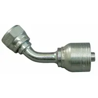 AEROQUIP Hydraulic Crimp Fitting: Steel x Steel, 45° Elbow, -8 For Hose Dash Size, Metric x Crimp (MPN 1A12DSA8)