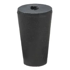 Approved Vendor SBR Rubber Stopper, Size 0, Black, 9 mm Bottom Dia, 12 mm Top Dia, 18 mm Overall Ht, ASTM D2000