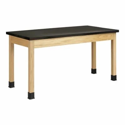 DIVERSIFIED SPACES Plain Apron Table: 30 in Overall Wd, 30 in Overall Ht, 5 ft Overall Lg - Fixed-Height Epoxy Surfaced Lab Tables