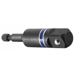 This 5-pack of impact socket adapters converts a 1/4" male hex drive input to a 1/2" output drive size. The black oxide finish and hex design provide corrosion resistance and secure engagement. Suitable for use with impact tools in automotive, construction, and industrial applications.
