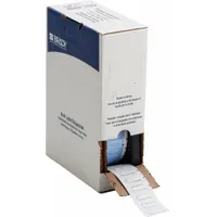 Sleeve Label: 1/2 in x 11/32 in, Polyolefin, White (Matte), For 10 AWG to 20 AWG Wire Gauge (MPN BM-187-1-342-2)