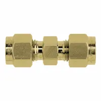 BRENNAN INDUSTRIES Compression Fitting Union: 3/8 in OD x 3/8 in OD Size, Tube x Tube, Brass (MPN N2403-06-04-B)