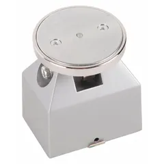 LCN magnetic door holder in gray aluminum, designed for floor or wall mounting. Used to hold doors open magnetically in commercial or industrial facilities, providing reliable door control for fire-rated or high-traffic openings.