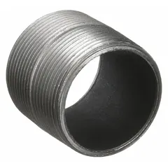 This pipe nipple has a 4-inch nominal pipe size with Schedule 40 wall thickness and Male NPT x Male NPT connections. It is made from black anodized Grade B steel, rated for a maximum operating pressure of 300 psi at 150°F. Suitable for connecting threaded pipes or fittings in low-pressure water, air, and gas lines.