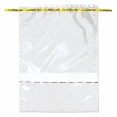 Clear, sterile sampling bag with a 1.44 gal (5.44 L) capacity and 4 mil thickness. Features a write-on panel for labeling. Meets EPA standards. Used for collecting, storing, and transporting liquid or semi-solid samples in laboratory and field settings.
