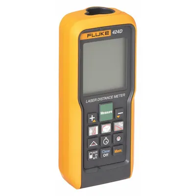 FLUKE Laser Distance Meter: Inch/Metric, 2 in – 260 ft, + 1 mm, AAA, Rubber, Digital - Indoor-Outdoor Laser Distance Meters