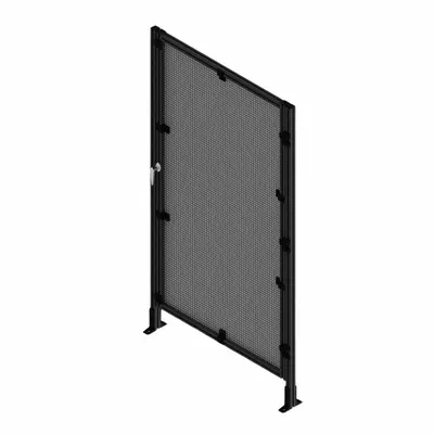 FAZTEK T-Slot Framing System Door: Stand-Alone, Black, Right Swing - Wire Mesh Standalone Door Kits