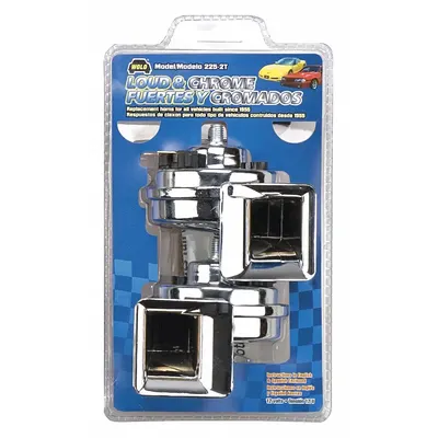 WOLO Electric Horn: 12V DC, High Tone/Low Tone, Electric, Silver, Chrome Plated - Electric-Powered Horns