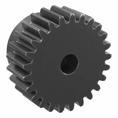KHK GEARS Spur Gear: Module m 1.5, 25 Teeth, 8 mm Bore Dia, Black Oxide Coated Carbon Steel - Metric Spur Gears with Standard Hub