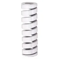 Cylindrical die spring with closed and ground ends, made from silicon wire. Part of the ISO-D series, supplied in a pack of three. Suitable for use in stamping dies, metal forming, and press tooling applications requiring controlled force and return action.