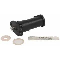 This metering valve repair kit includes a plastic washer and is designed for servicing 90-75 upper and lower cartridges and grease tubes in wash fountain metering valves. It is used to maintain water flow control in commercial restroom wash fountains.