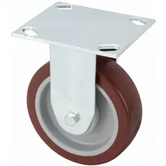 Approved Vendor Rigid Plate Caster, 6 in Diameter, 1.5 in Width, Red Polyurethane, NSF Listed