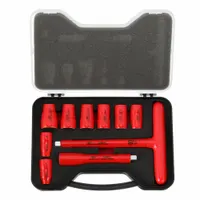 WIHA Socket Wrench Set: 3/8 in Drive Size, 10 Pieces, 5/16 in to 3/4 in Socket Size Range (MPN 31496)