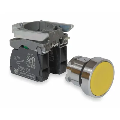 SCHNEIDER Flush Push Button Operator: Non-Illuminated, Flush Profile, Metallic, 22 mm - Flush-Mount Push Buttons