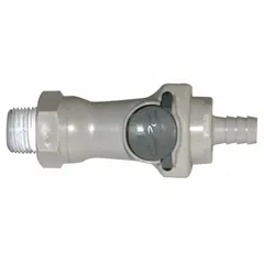 Steel replacement disconnect for use with stainless steel flame arresters on safety cans. Designed for HPLC waste collection applications requiring safe disposal of flammable solvents.
