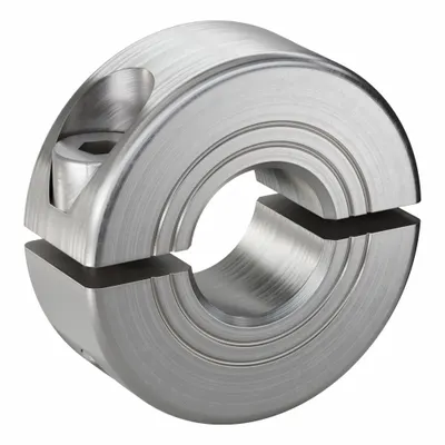 RULAND MANUFACTURING Shaft Collar: 2-Piece, Metric with Inch Bore, Round, Clamp-On - Stainless Steel Shaft Collars