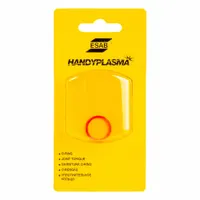 Replacement O-ring for ESAB HandyPlasma 60A Series plasma torches. Maintains proper sealing within the torch assembly to prevent gas and coolant leaks during plasma cutting operations