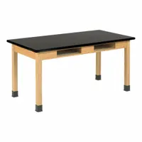 Wooden Leg Tables with Compartments: 24 in Overall Wd, 30 in Overall Ht, 4 1/2 ft Overall Lg, Black (MPN C720LBBK30E)