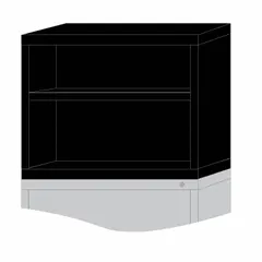 LYON Modular Shelf Cabinet: 30 in x 28 1/4 in x 25 in, 2 Fixed Shelves, Frame, Black, Assembled (MPN KKN27303010500N). Key specifications — Cabinet Color: Black; Base Type: Frame; Brand: LYON.