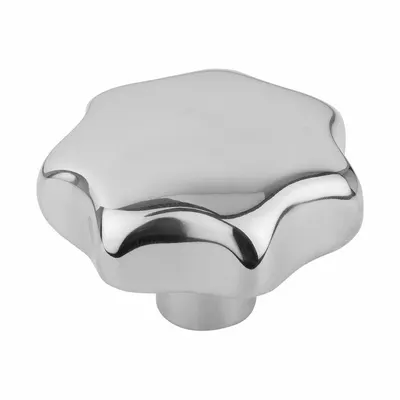 KIPP Hand Knob: 7 Point, Stainless Steel, 5/16 in Hole Dia, 15 mm Hole Dp - Corrosion-Resistant 7-Arm Knobs with Unthreaded Hole