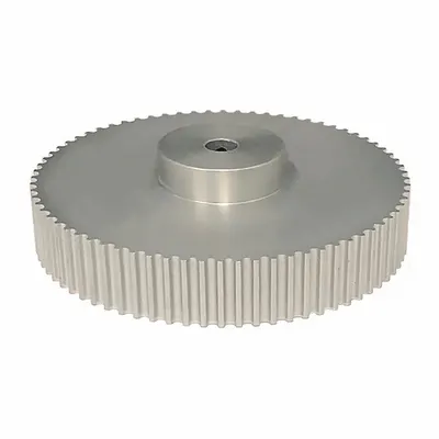 Dayton Timing Pulley: Curvilinear, Fixed, For HTD Timing Belt Section, For 15 mm Belt Wd - HTD Section Fixed-Bore Timing Pulleys with Hub