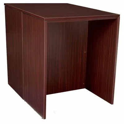 REGENCY Office Desk: Melamine, Mahogany, 0 Pedestals, 0 Drawers, 36 in Overall Wd - Counter-Height Desks