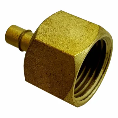 MEM-CO Mini Barbed Fitting Adapter: 3/4 in ID x 3/4 in Pipe x 1/8 in ID Size, FNPT x Tube - Standard Brass Barbed Tube Fittings