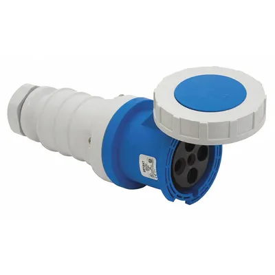 BRYANT Pin and Sleeve Connector: Blue, 120/208V AC, Three Phase, 60 A, 4 Pole - Watertight Connectors