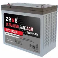 ZEUS BATTERY PRODUCTS Sealed Lead Acid Batteries: 12V DC, 158 Ah Capacity, 10.83 in Ht, 6.77 in Wd (MPN PC12-540UHR)