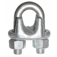 DAYTON Wire Rope U-Bolt Clip: 1 in Compatible Rope Dia, 26 in Rope Turnback Lg, Malleable Iron, Cast