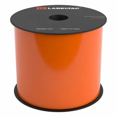 CREATIVE SAFETY SUPPLY LabelTac Pro Model Standard Supply: 4 in x 150 ft, Vinyl, Orange (Gloss) - LabelTac Thermal Transfer Continuous Label Rolls