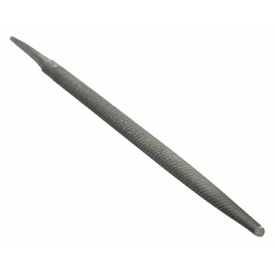 NICHOLSON Machinists File: Round, Single-Cut, Safe Edge Cut, Smooth Cut, 12 in Lg without Tang - Single-Cut Round Files
